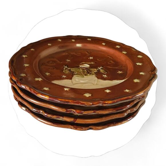 Four stoneware Christmas Plates - Picture 1 of 9